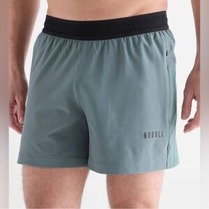 NOBULL Hybrid Training/Running Lined Athletic 5” Shorts Balsam Green Men’s Large